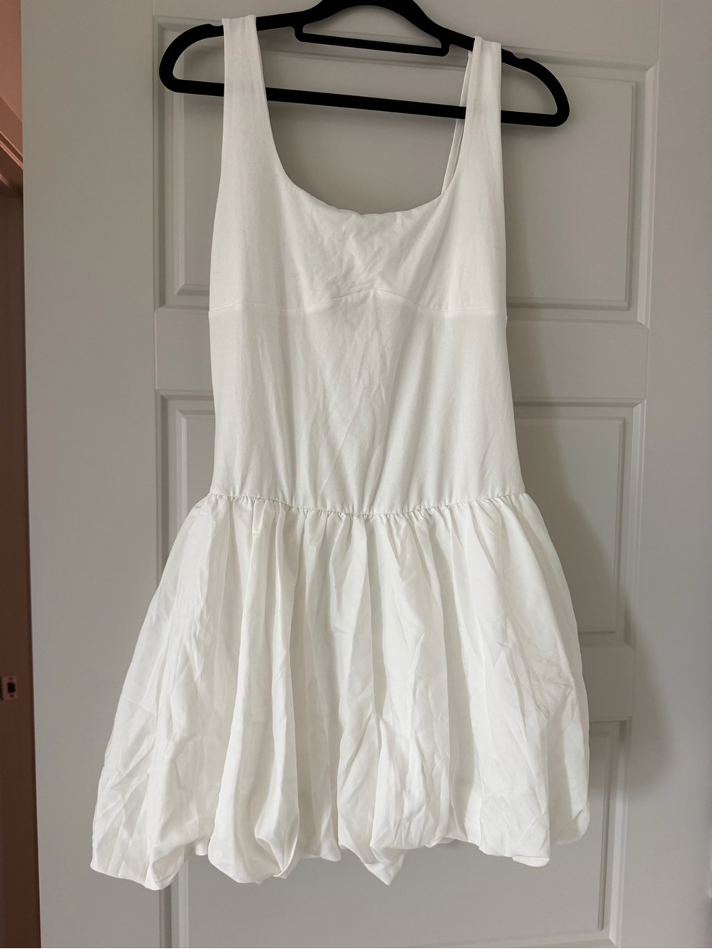 White Aline Sleeveless Bubble Dress